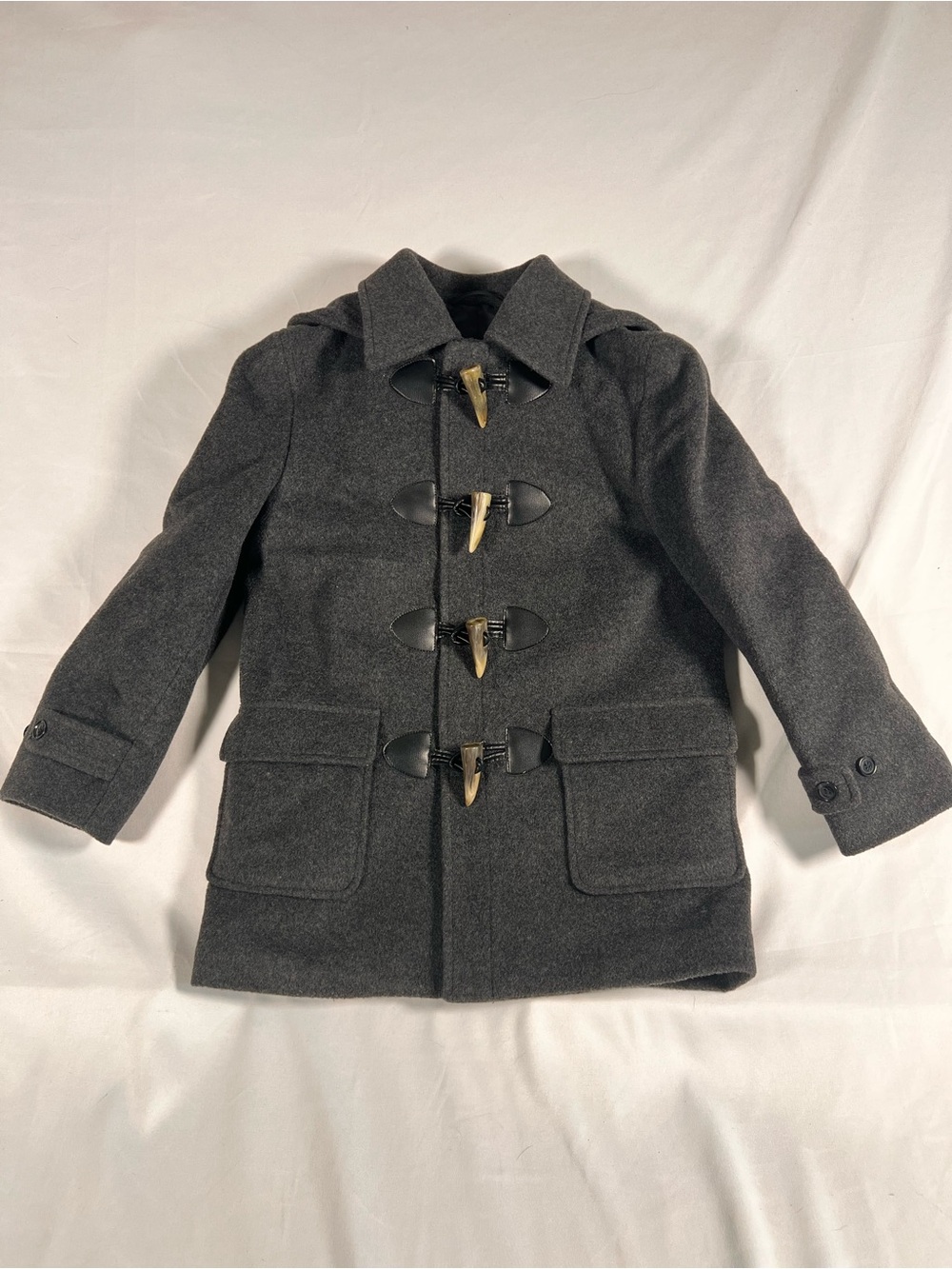 Kids Charcoal Toggle Pea Coat